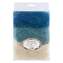 Аксессуары для флористики "Blumentag" BMG-30 MIX Сизалевое волокно 30 г ± 3 г 04 Белый/голубой/синий