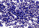 Бисер Япония круглый 11/0 10г 0028DF кобальт матовый, серебряная линия внутри
